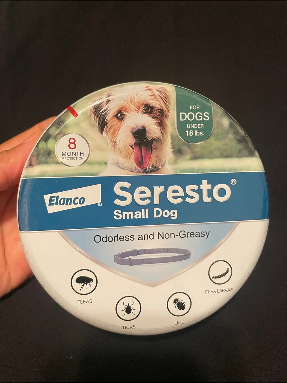 Elan Seresto Small Dog Collar — Blue and White
